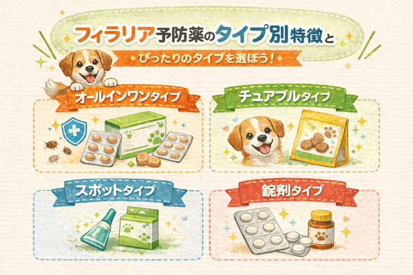 フィラリア予防薬のタイプ別特徴