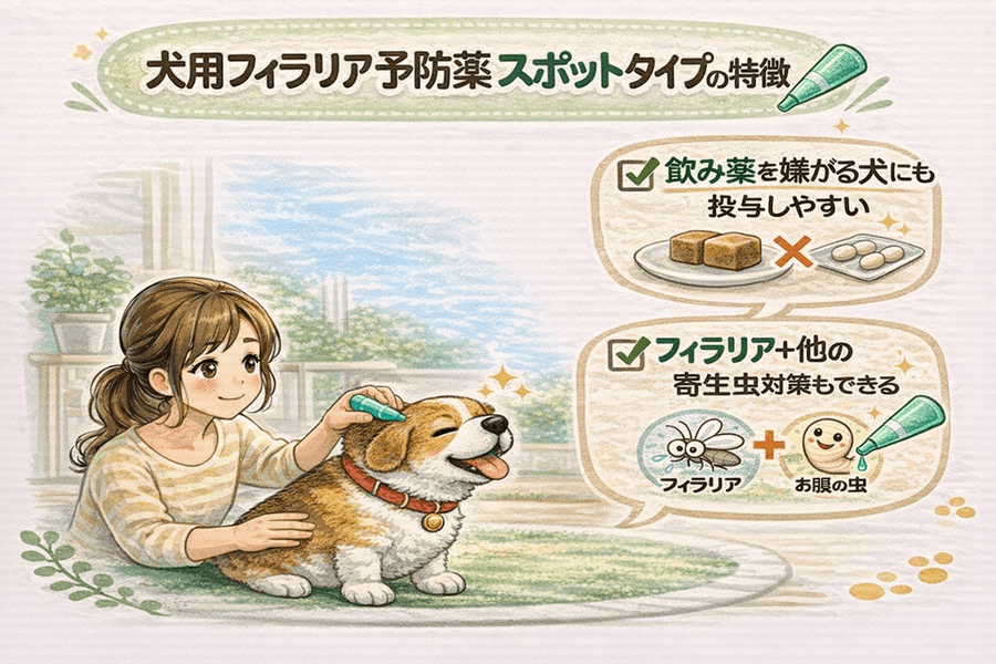 犬用フィラリア予防薬スポットタイプの特徴