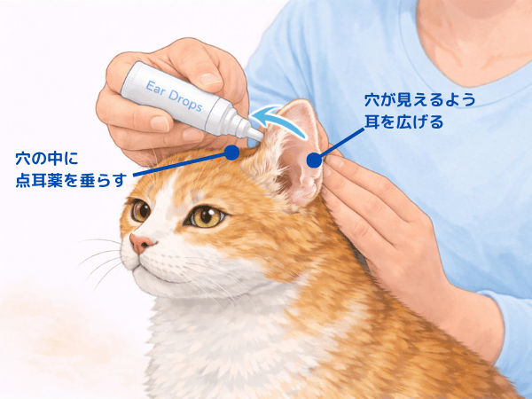 猫への点耳薬の投薬方法