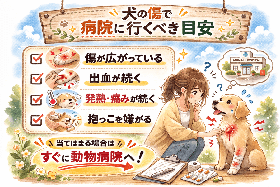 犬の傷で病院に行くべき目安（サイン）