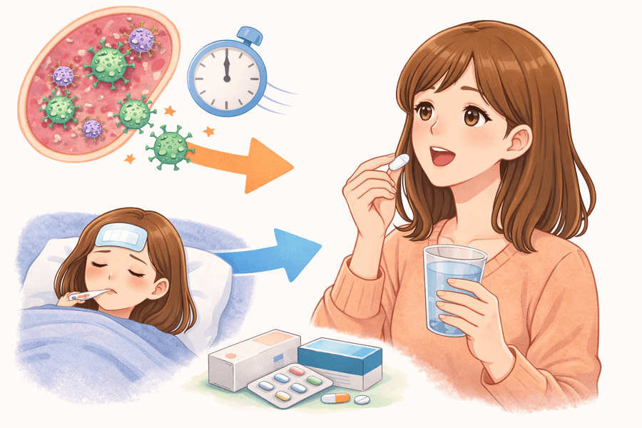 抗ウイルス薬は早く飲むほど効果が高い