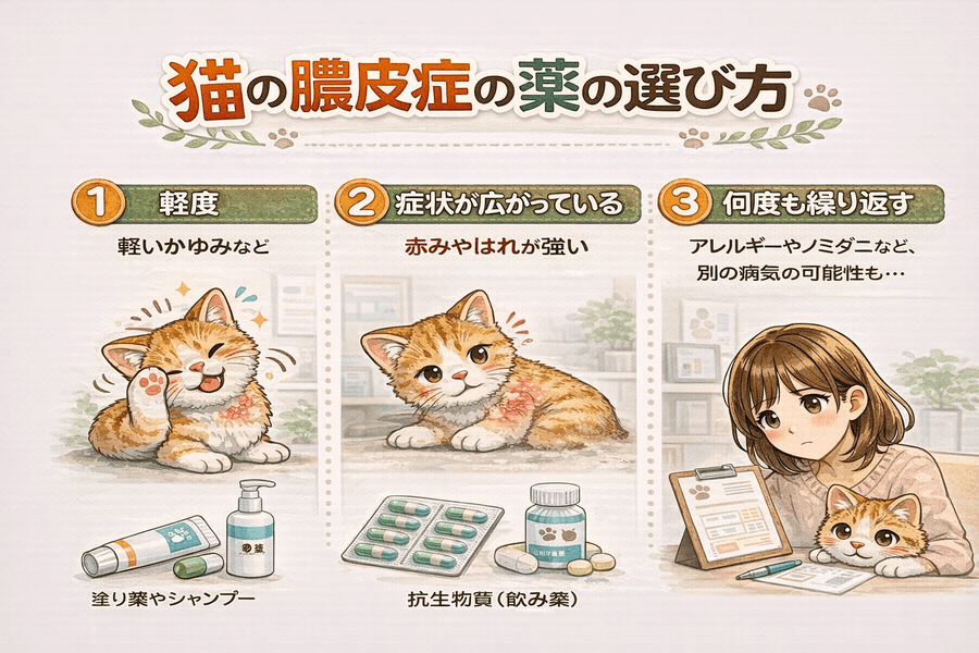 猫の膿皮症の薬の選び方