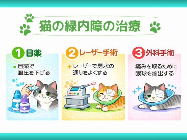 猫の緑内障の治療法