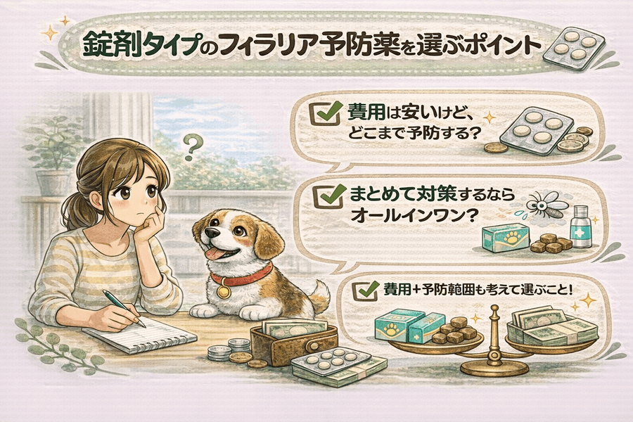 錠剤タイプのフィラリア予防薬を選ぶポイント