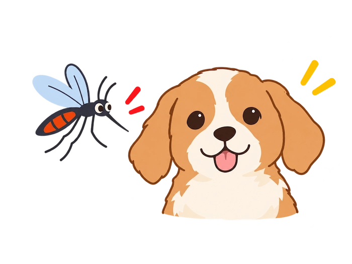 蚊に刺される犬