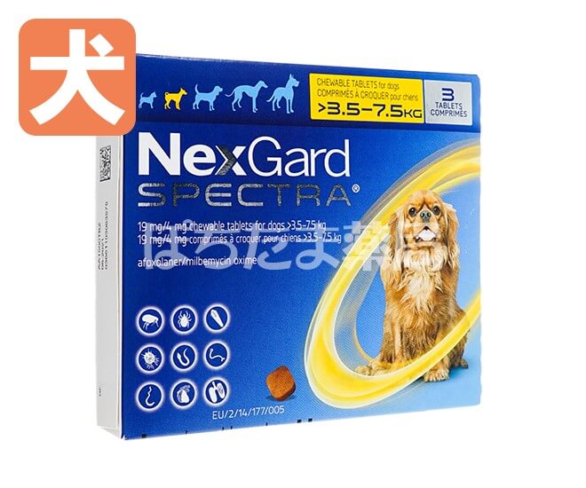 【訳アリ商品】ネクスガードスペクトラ小型犬用（3.5～7.5kg未満）3錠※有効期限2024年8月