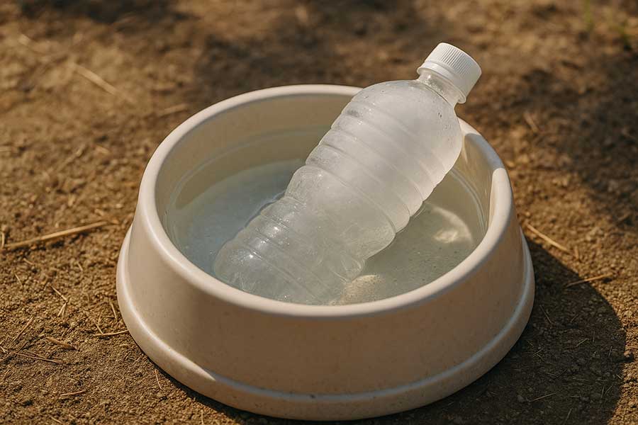外飼いの犬の暑さ対策 飲み水の氷