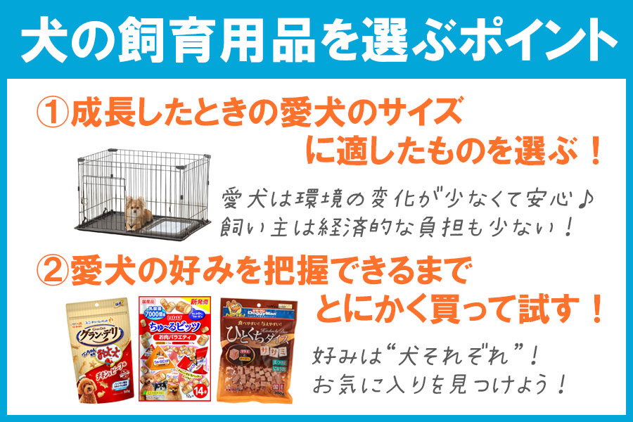 犬を飼うのに必要なものを選ぶときのポイント