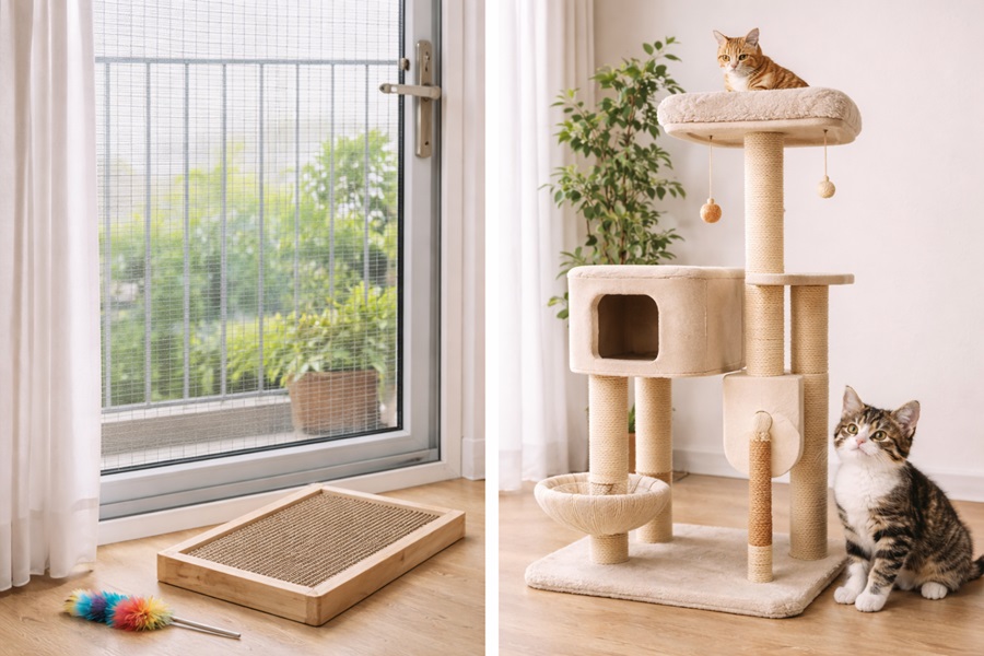 逃走防止対策・爪とぎ・キャットタワー
