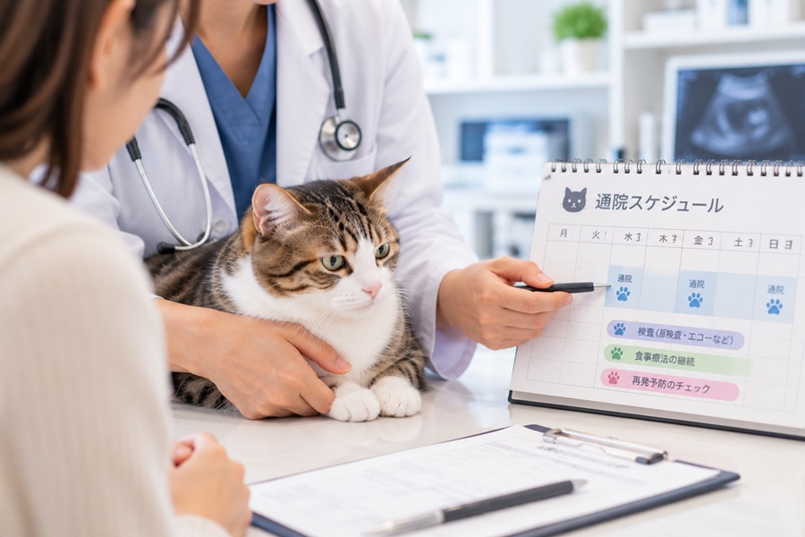 猫のストルバイト結石はどのくらいで治る?