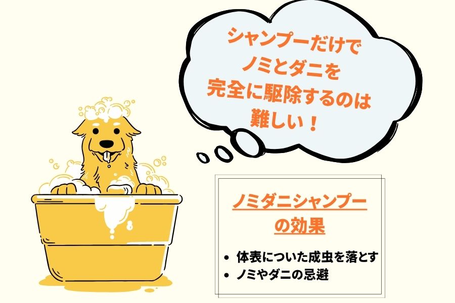 犬のノミ・ダニはシャンプーで取れる？