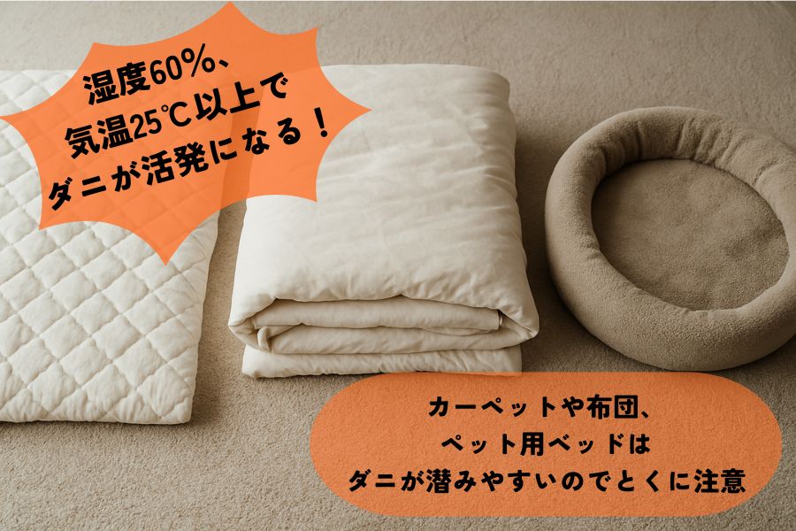 家の中でも増殖する!?ダニが好む環境