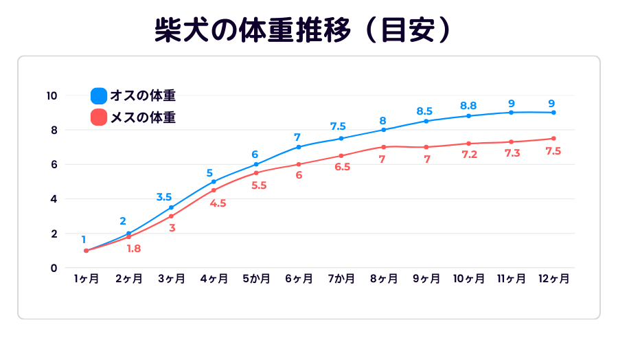 柴犬の体重の推移