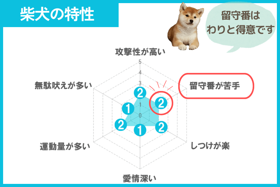 犬の性格診断システムによる留守番の得意レベル