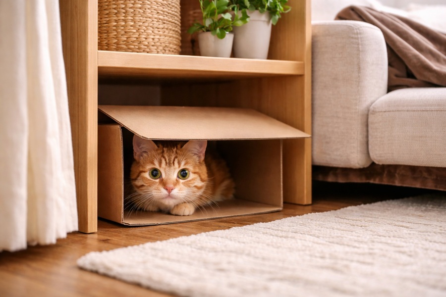 猫が隠れるのは自然な行動