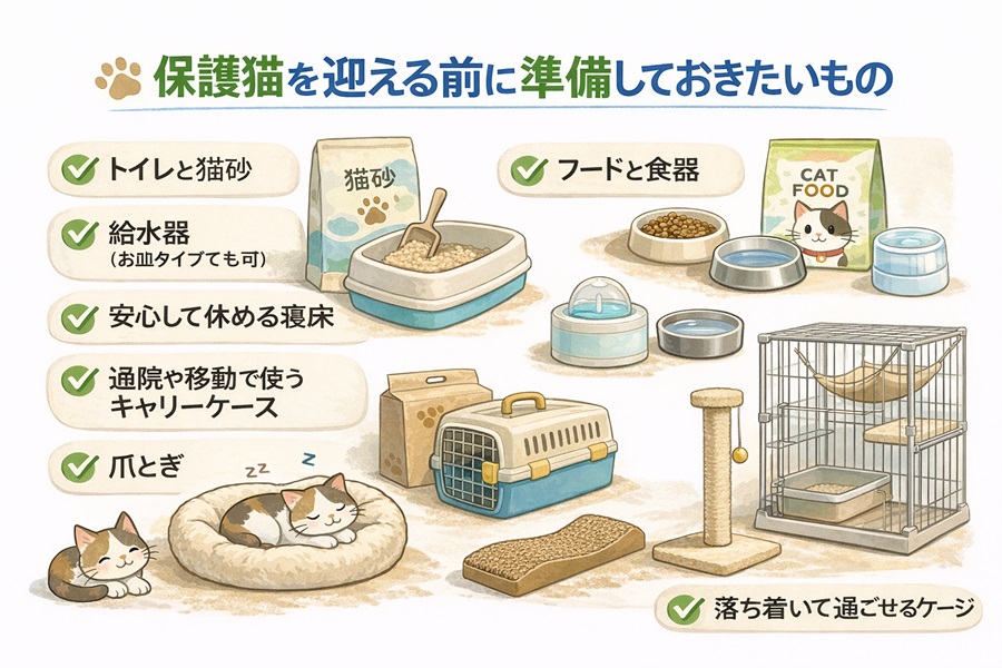 保護猫を迎える前に準備しておきたいもの