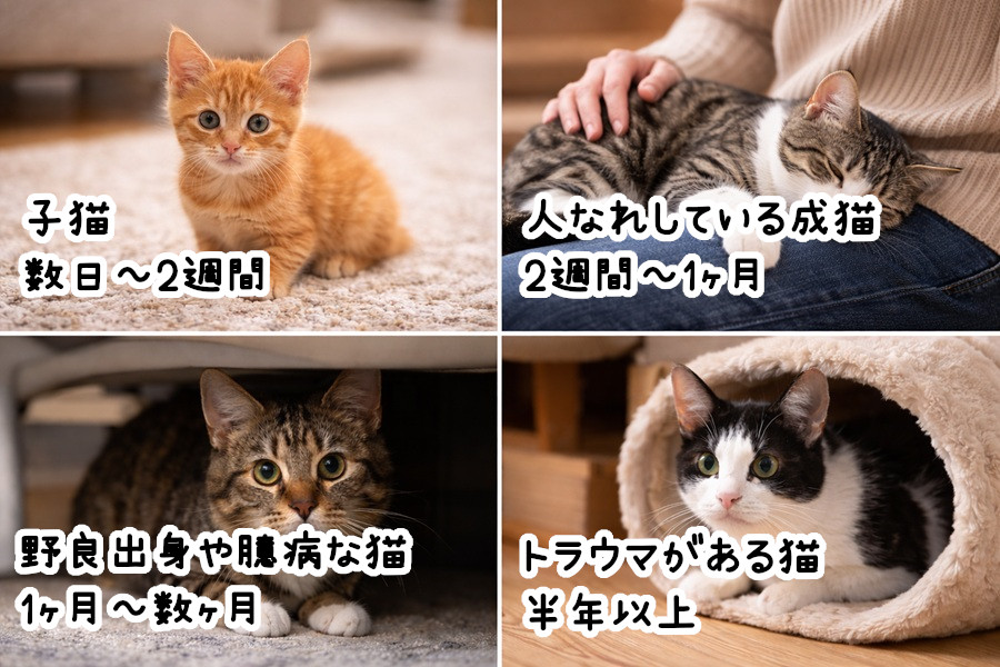 【タイプ別】慣れるまでの目安