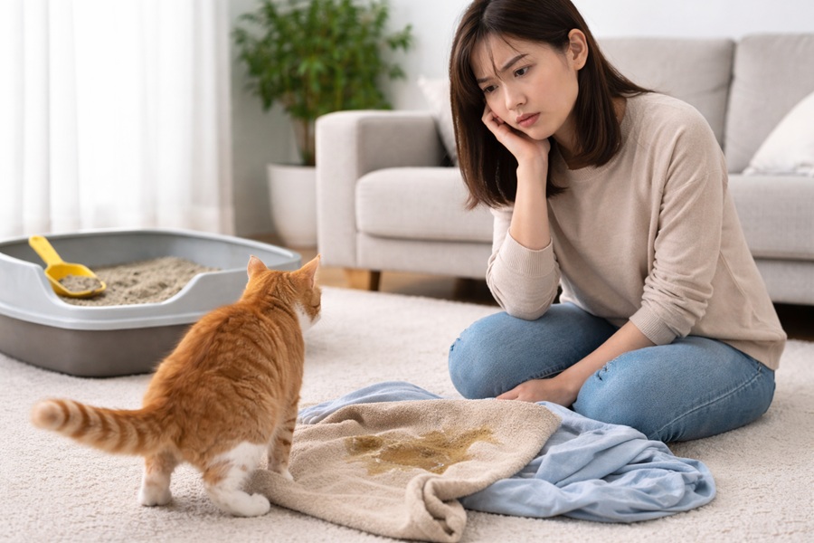 保護猫がトイレ以外で排泄してしまう主な原因