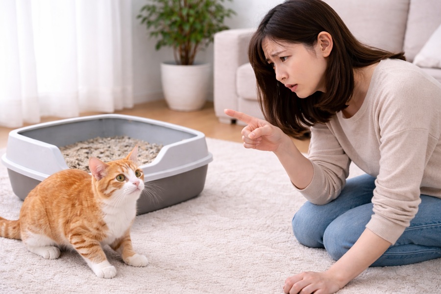 保護猫のトイレしつけでやってはいけないこと
