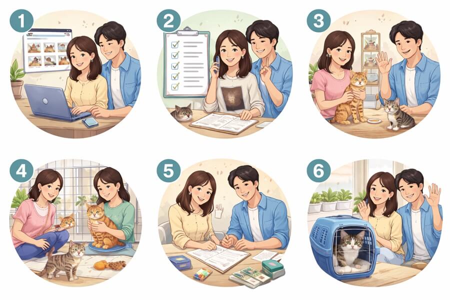 保護猫を迎えるまでの全体の流れ