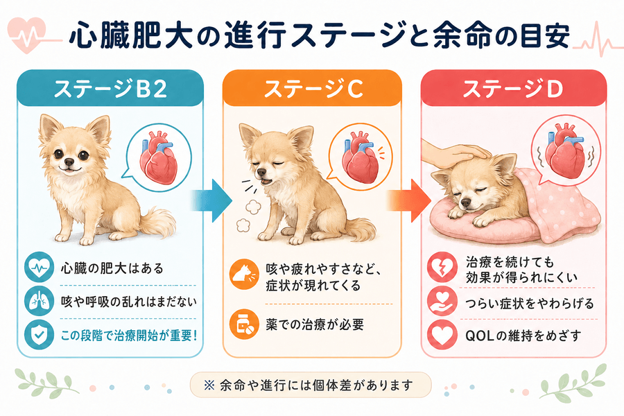 心臓肥大の進行ステージと余命の目安