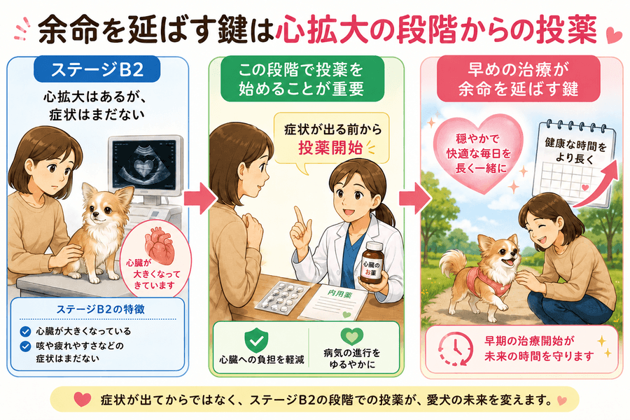 余命を延ばす鍵は心拡大の段階からの投薬