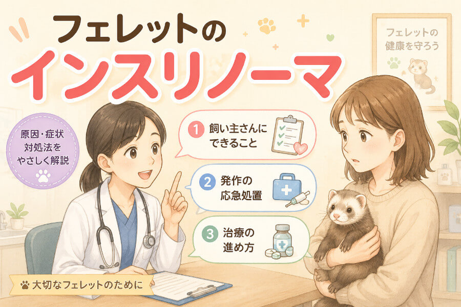 フェレットのインスリノーマ｜飼い主にできるケア・発作の応急処置・症状まで解説