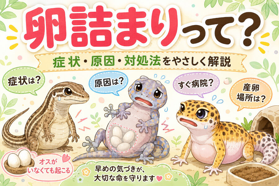 1匹でも起きる！カナヘビ・ヤモリ・レオパの卵詰まり｜症状と対処法をご紹介