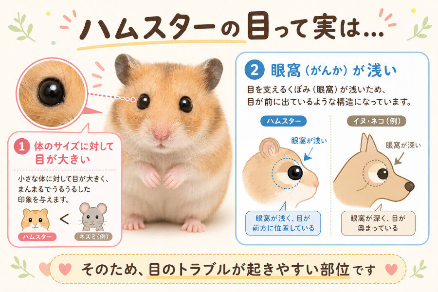 ハムスターの目の特徴と注意点
