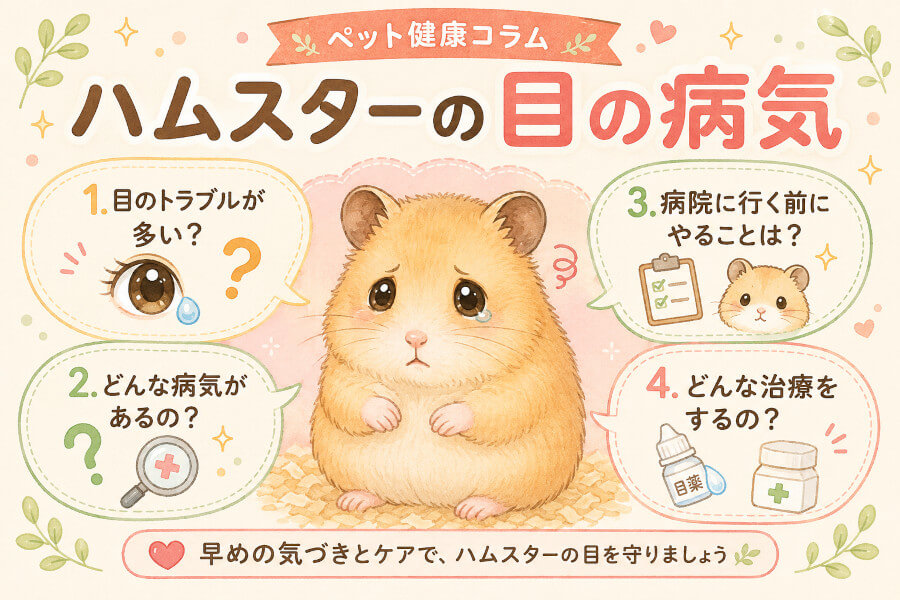 ハムスターの目やに・目が開かない…それって何の病気？病院前に確認したいこと