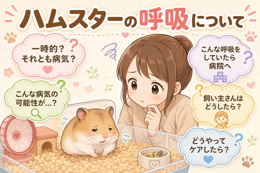 ハムスターの呼吸が早い・荒い原因は？肺炎・心臓病・熱中症など症状別に解説