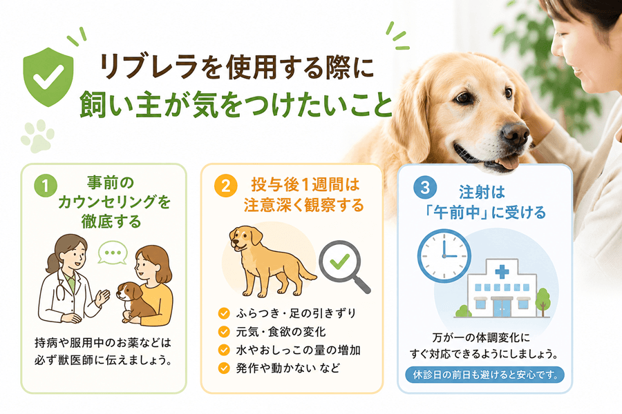 リブレラを使用する際に飼い主が気をつけたいこと
