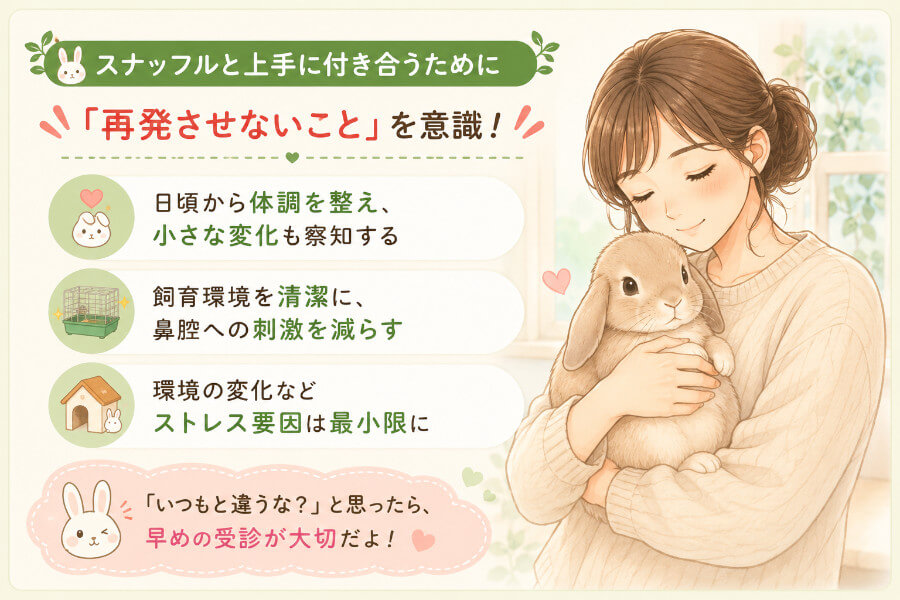 スナッフルになったウサギを看病するポイント