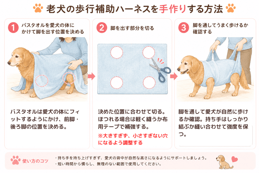 手作り歩行補助用ハーネスの作り方