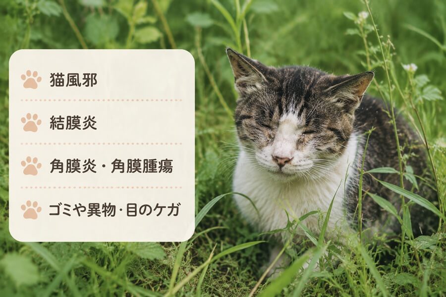 野良猫の目やにがひどい場合に考えられる原因