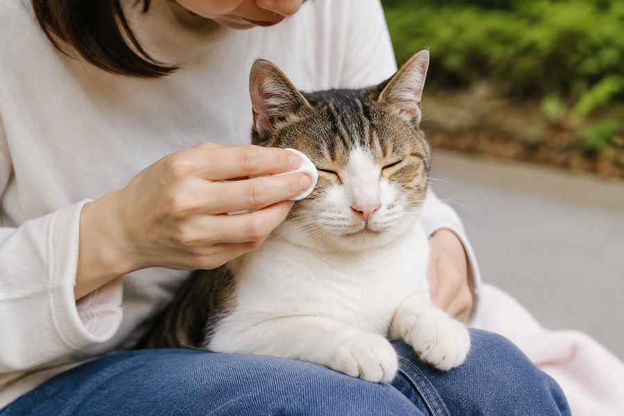 野良猫の目やにの取り方