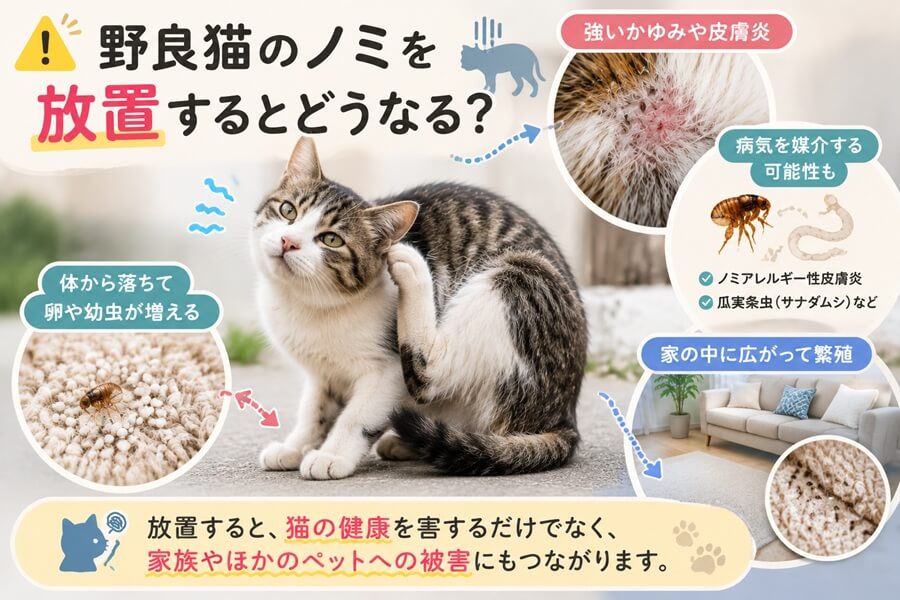 野良猫のノミを放置するとどうなる?