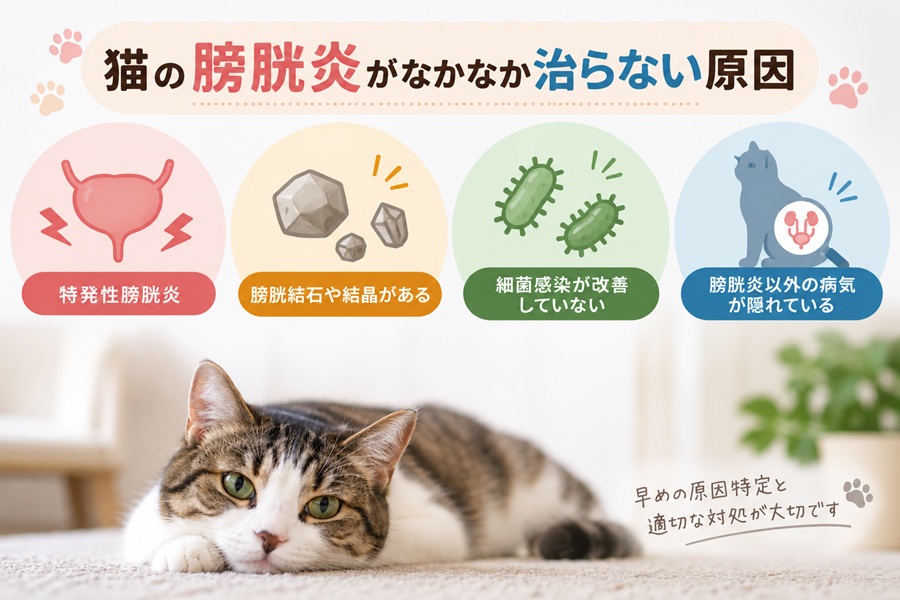 猫の膀胱炎がなかなか治らない原因