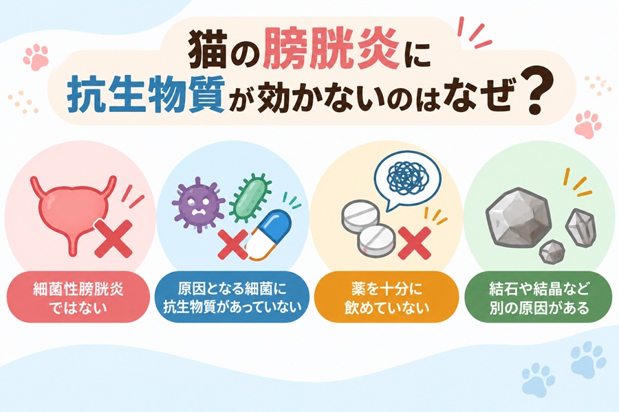 猫の膀胱炎に抗生物質が効かないのはなぜ?