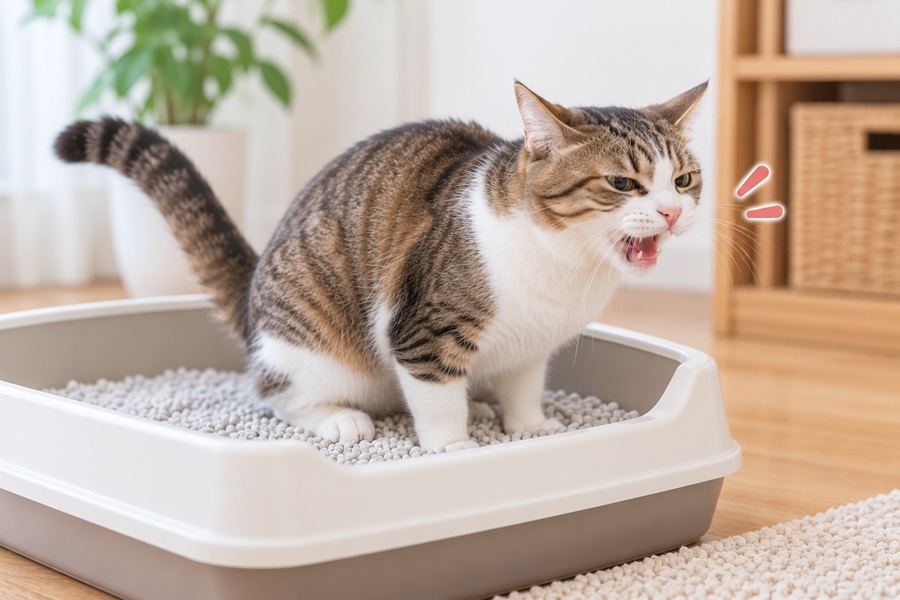 猫のおしっこが出ない・少ないときに見られる症状