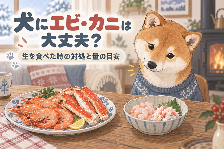 犬にエビ・カニは大丈夫？生を食べた時の対処と量の目安