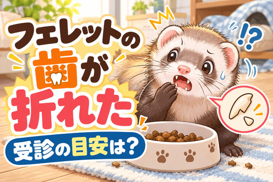 フェレットの歯が折れた・黒い？受診の目安と歯磨きのコツ