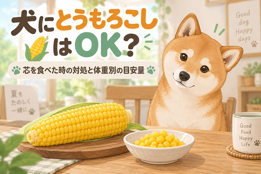 犬にとうもろこしはOK？芯を食べた時の対処と体重別の目安量