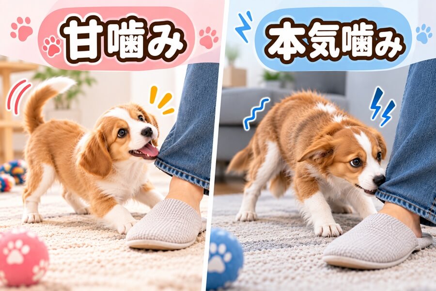 犬が人の足を噛むのは甘噛み？本気噛みとの見分け方