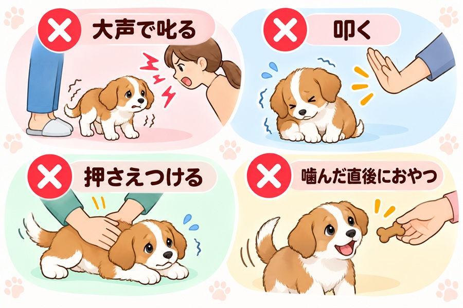犬が人の足を噛んだときにやってはいけないこと