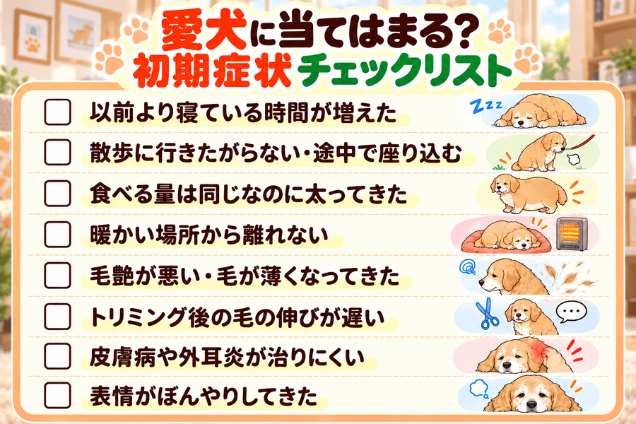 愛犬に当てはまる？初期症状チェックリスト