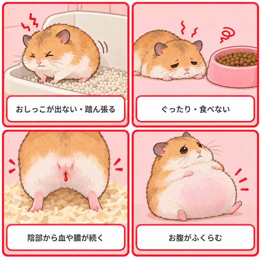 ハムスターの血尿で急いで受診したい4つのサイン