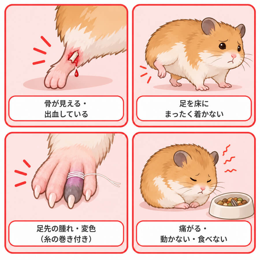 ハムスターの骨折ですぐ動物病院に相談したい4つのサイン